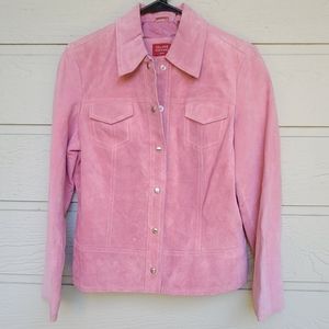 Valerie Stevens Pink Suede Leather Jacket size MP